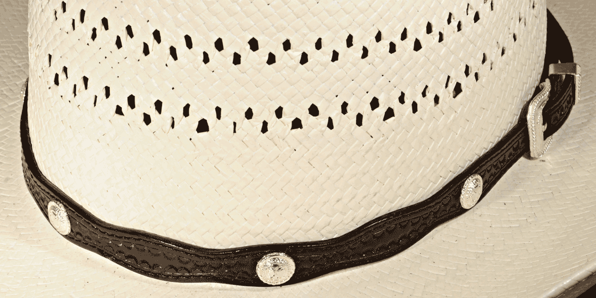 Black Scalloped Leather with Round Conchos Cowboy Hat Band