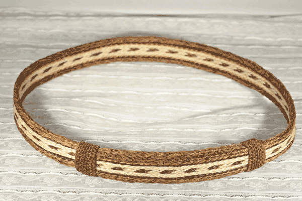 Seven Strand Brown and White Horse Hair Hat Band