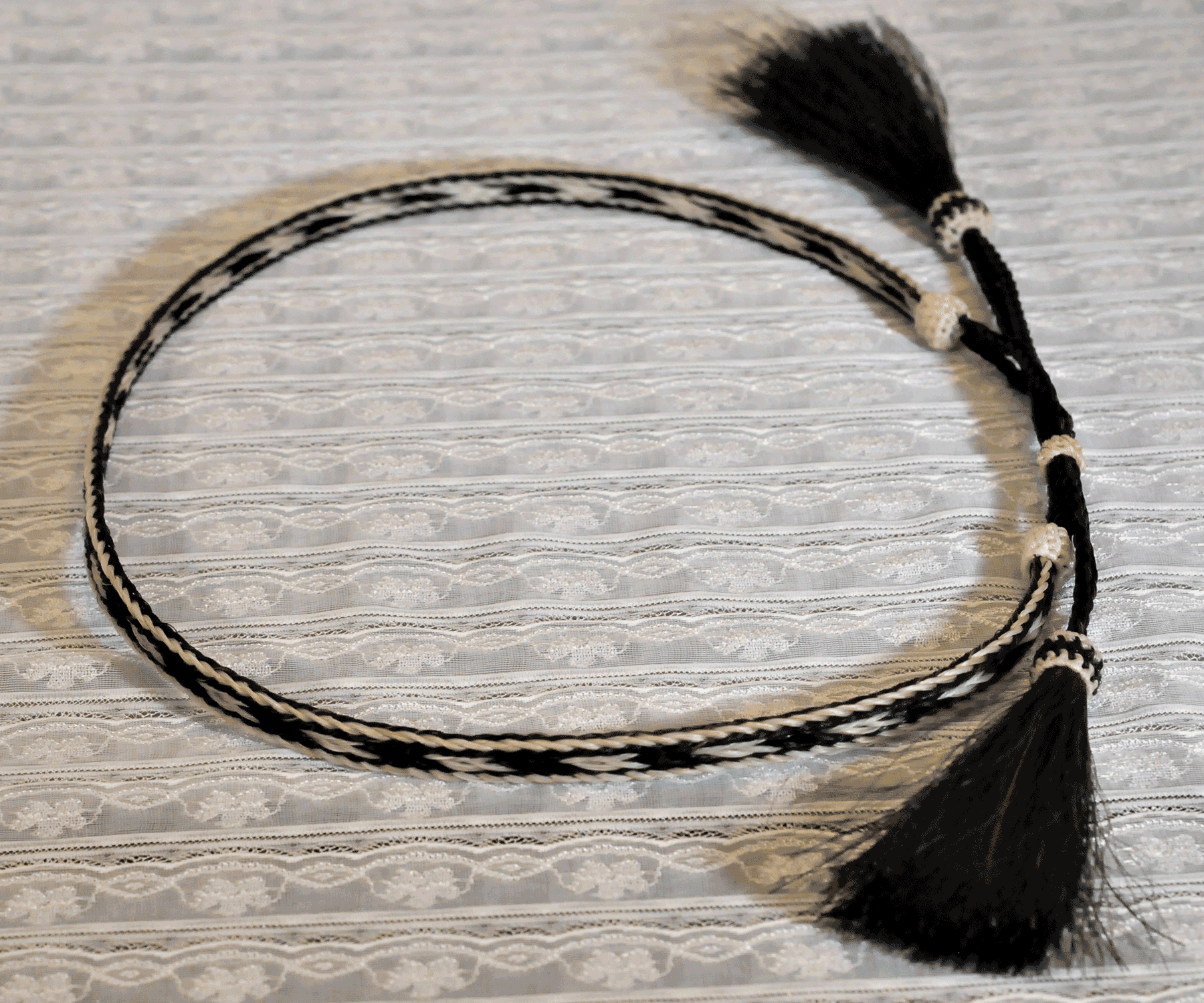 Black Tassel Three Strand Horse Hair Hat Band