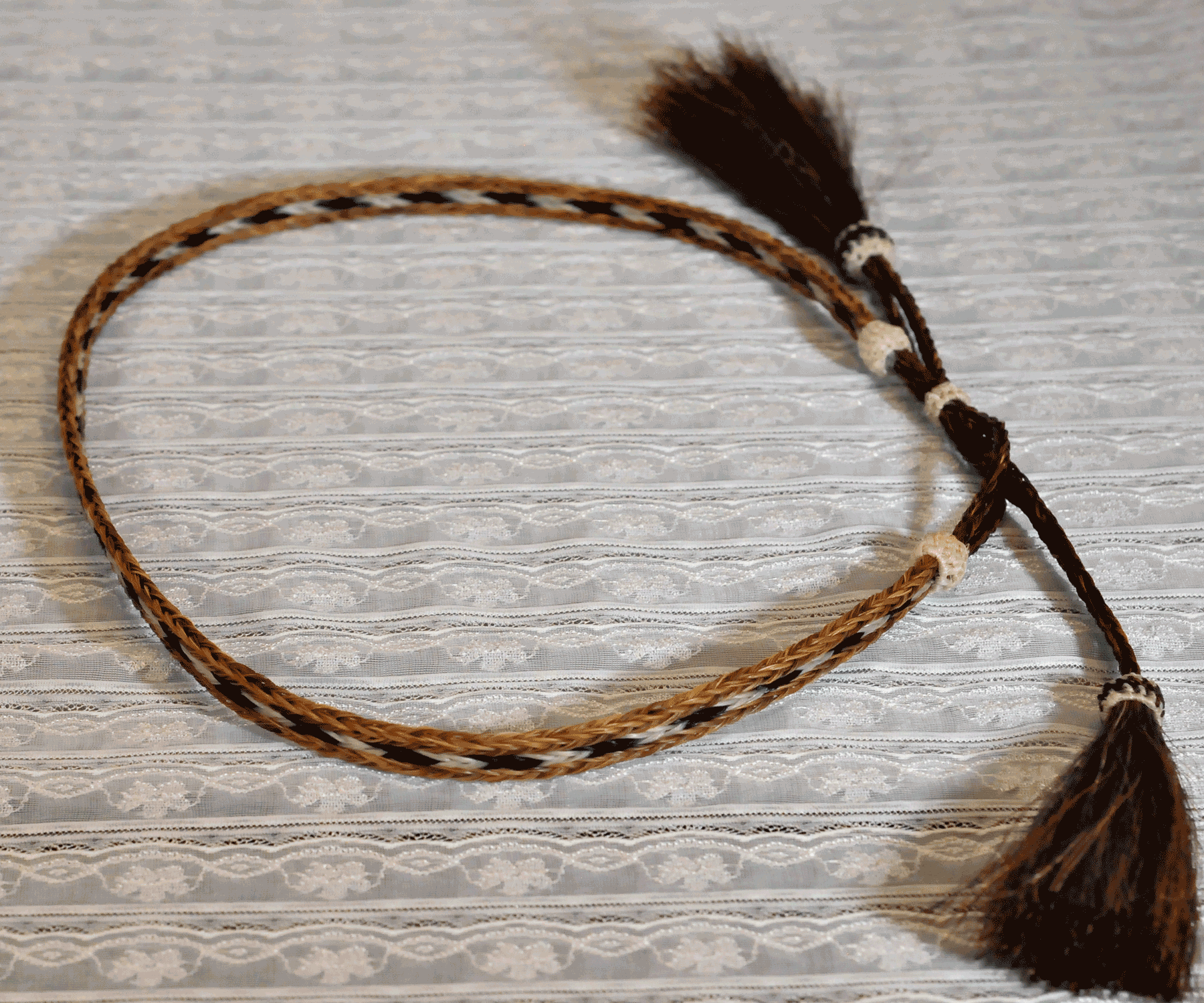 3-strand horsehair no tassels Cinnamon-black Details about   Cowboy NICE horsehair HAT BAND