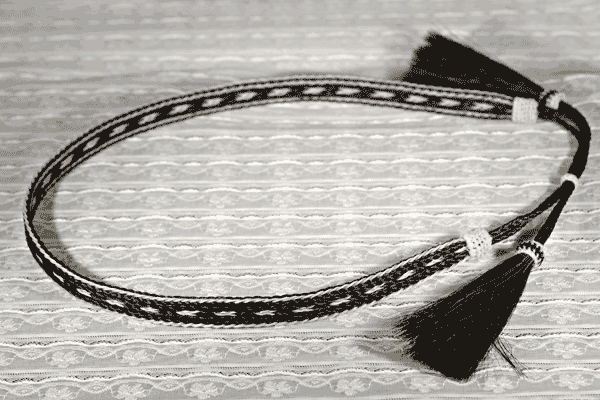 Five Strand Black and White Horse Hair Hat Band