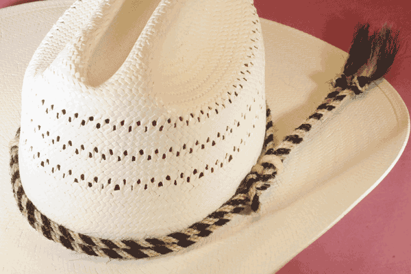 Black and White Two Strand Twisted Horse Hair Cowboy Hat Band