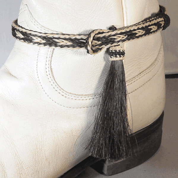 Horsehair Boot Bracelet with Black Tassel