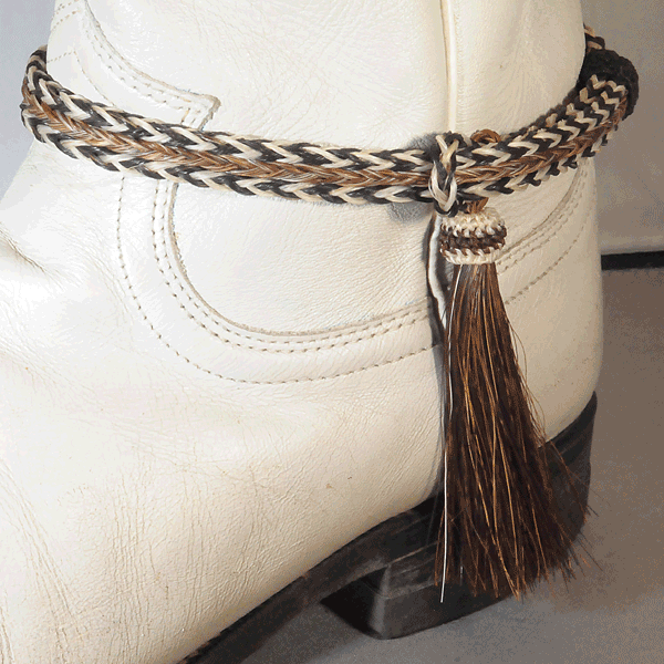 Horsehair Boot Bracelet with Brown Tassel