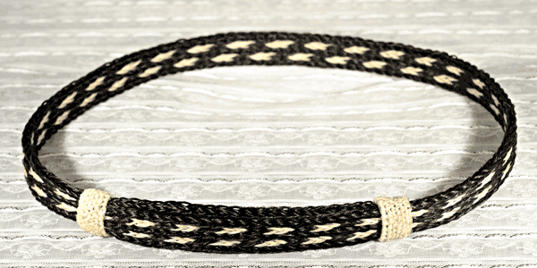 Black and White Five Strand Horse Hair Hat Band
