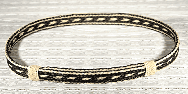 Black and White Five Strand Horse Hair Hat Band