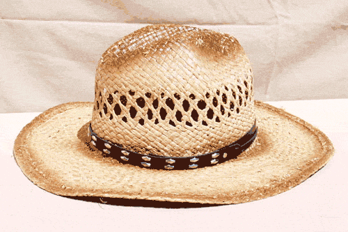 Diamond Concho Black Leather Hat Band
