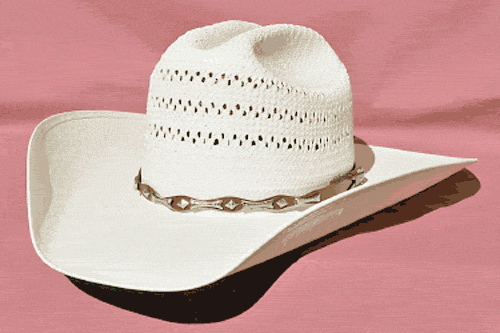 Steel Bead & Leather Cowboy Hat Band Tan